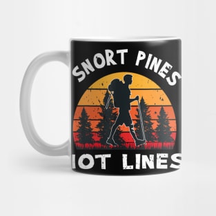 Snort Pines Not Lines Retro Sun Minimalist Mug